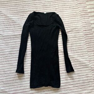 Garage long sleeve midi black dress